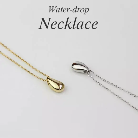NEW Water Drop Necklace | 18k Gold Vermeil Over Sterling Silver - Picture 2 of 14